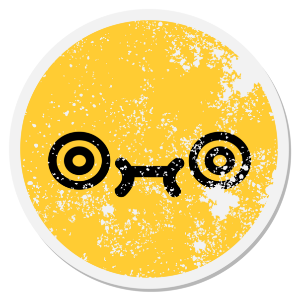 Bir insan tarafından çizilmiş mest olmuş şirin bir yüz dairesel çıkartması.