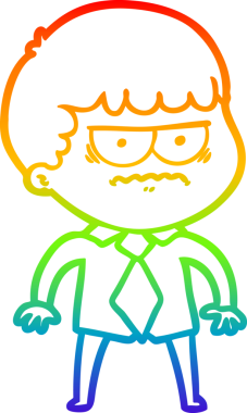 Gökkuşağı gradyan çizgi çizimi Bir insan tarafından çizilmiş rahatsız bir adam