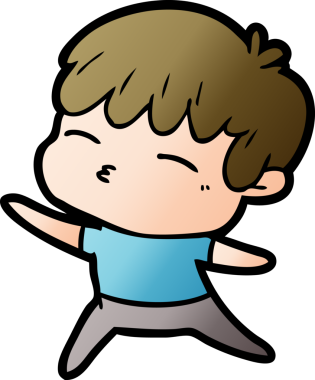 Bir insan tarafından çizilmiş meraklı bir çocuk.