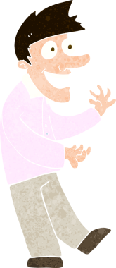 Bir insan tarafından çizilmiş heyecanlı bir çizgi film.