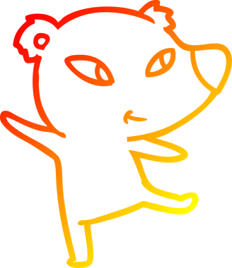 Bir insan tarafından çizilmiş sevimli bir ayının çizgi film çizimi.