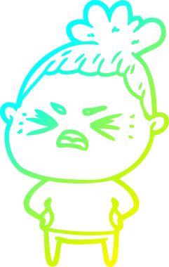 Bir insan tarafından çizilmiş kızgın bir karikatür çizimi.