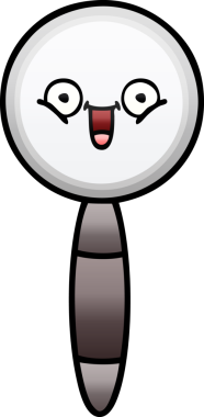 Bir insan tarafından çizilmiş bir büyüteçin gölgelenmiş karikatürü