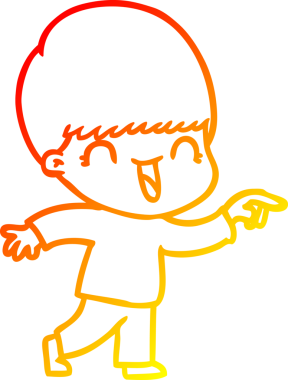 Bir insan tarafından çizilmiş mutlu çizgi film çocuğu çizimi.