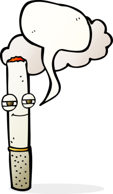 Bir insan tarafından çizilmiş mutlu bir sigara.