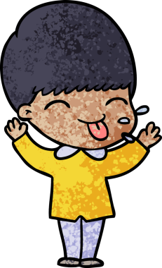 Bir insan tarafından çizilmiş komik çocuk.