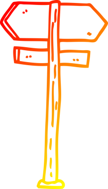 Bir insan tarafından çizilmiş bir çizgi filmin sıcak gradyan çizimi.