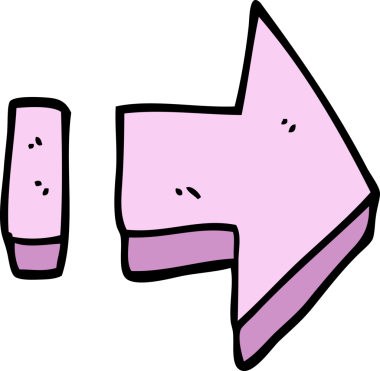 Bir insan tarafından çizilmiş karalama işaretli ok