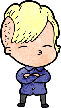 Bir insan tarafından çizilmiş şaşı çizgi film kızı.