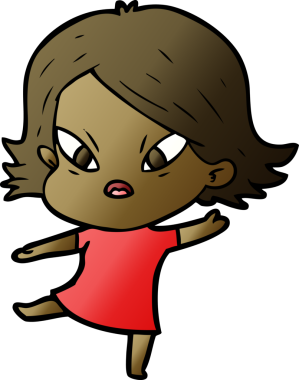 Çizgi film bir insan tarafından çizilmiş stresli kadın.