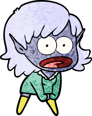 Bir insan tarafından çizilen elf kızı şok etti.