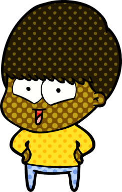 Bir insan tarafından çizilmiş mutlu çocuk çizgi filmi.