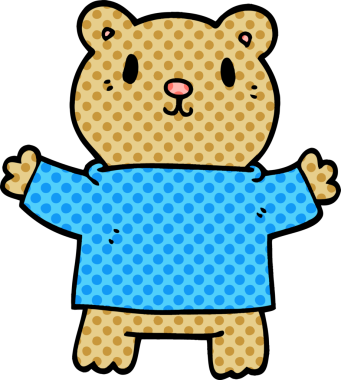 Bir insan tarafından çizilmiş bir oyuncak ayı.