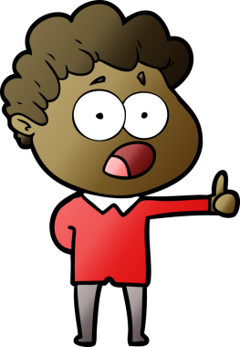 Bir insan tarafından çizilmiş bir karikatür adamı şaşkınlıkla nefes nefese kaldı.