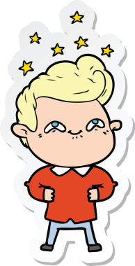 Bir insan tarafından çizilmiş heyecanlı bir adamın çıkartması.