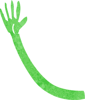 Bir insan tarafından çizilmiş bir canavar kolu.