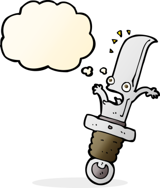 Bir insan tarafından çizilmiş düşünce baloncuklu karikatür.