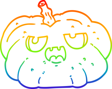 gökkuşağı gradyan çizgi çizimi bir insan tarafından çizilmiş bir balkabağı