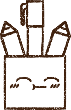 Bir insan tarafından çizilmiş kalem kapları.