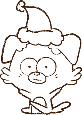 Bir insan tarafından çizilmiş Noel Köpeği Kömürü