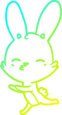 Bir insan tarafından çizilmiş garip bir tavşan çizgi filmi.