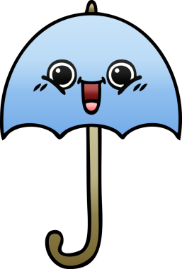 Bir insan tarafından çizilmiş gölgelenmiş şemsiye karikatürü