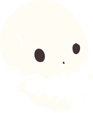 Bir insan tarafından çizilmiş düz renkli karikatür.