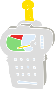 Bir insan tarafından çizilen bilimsel cihazın düz renk çizimi