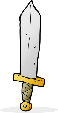 Bir insan tarafından çizilmiş bir kılıç.