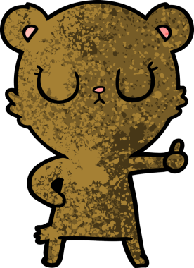 Bir insan tarafından çizilmiş barışçıl ayı yavrusu.