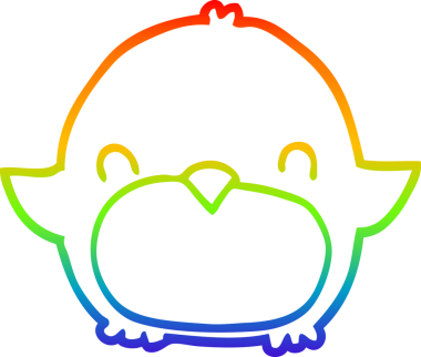 gökkuşağı gradyan çizimi bir insan tarafından çizilmiş bir penguen çizgi