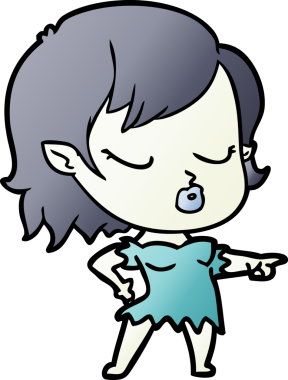 Bir insan tarafından çizilmiş şirin vampir kız çizgi filmi.