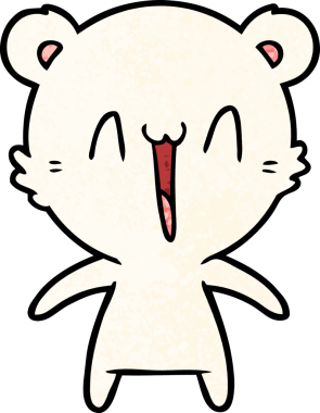 Bir insan tarafından çizilmiş mutlu kutup ayısı karikatürü