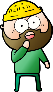 Bir insan tarafından çizilen şok olmuş sakallı adam