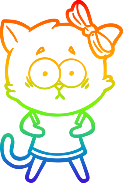 gökkuşağı gradyanı çizimi bir insan tarafından çizilmiş çizgi film kedisi