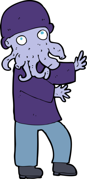 Bir insan tarafından çizilmiş canavar adam.