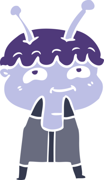 Bir insan tarafından çizilmiş düz renkli çizgi film uzay adamı.