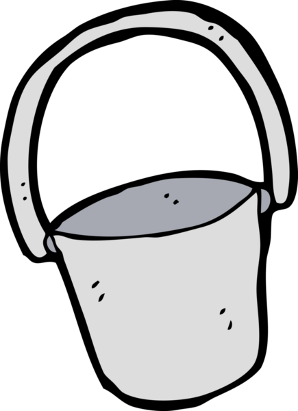 Bir insan tarafından çizilmiş çizgi film kovası.