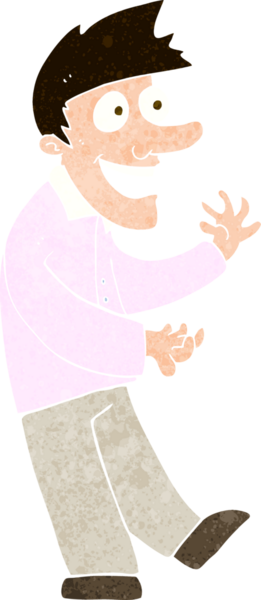 Bir insan tarafından çizilmiş heyecanlı bir çizgi film.