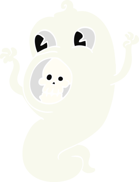 Bir insan tarafından çizilmiş ürkütücü karikatür hayaleti.