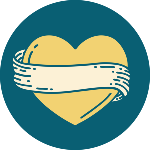 Bir insan tarafından çizilmiş kalp ve bayrağın ikonik dövme şekli