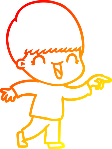 Bir insan tarafından çizilmiş mutlu çizgi film çocuğu çizimi.