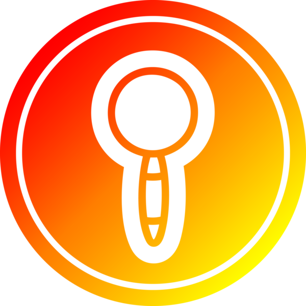 Bir insan tarafından çizilmiş sıcak eğimli büyüteç dairesel simge