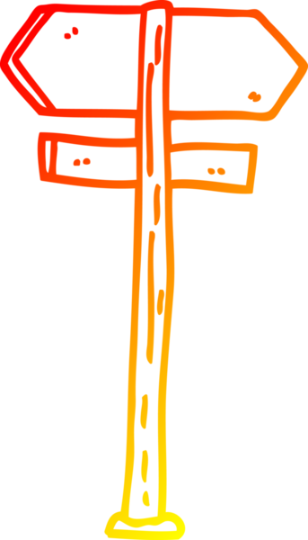 Bir insan tarafından çizilmiş bir çizgi filmin sıcak gradyan çizimi.