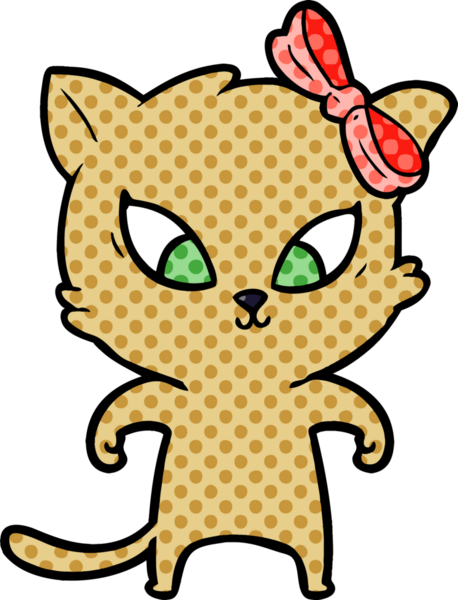 Bir insan tarafından çizilmiş çizgi film kedisi.