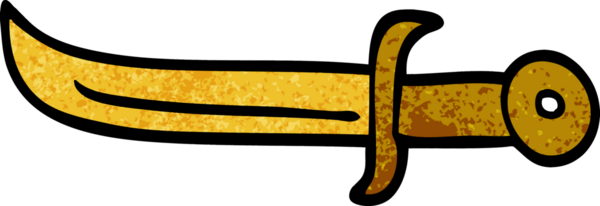 Bir insan tarafından çizilmiş altın hançer.