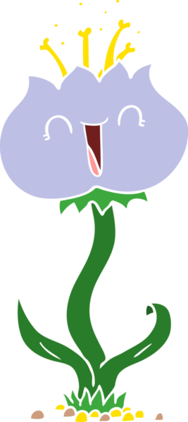 Bir insan tarafından çizilmiş şirin düz renkli karikatür.