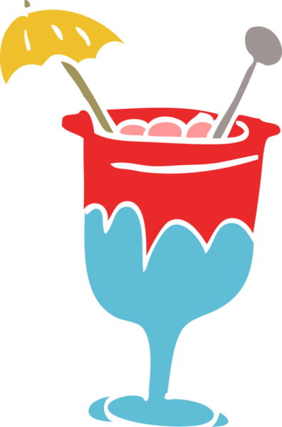 bir insan tarafından çizilmiş tropikal bir kokteyl.