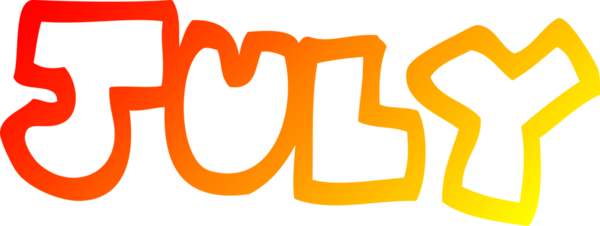 Bir insan tarafından çizilen temmuz ayının sıcak çizgi çizimi