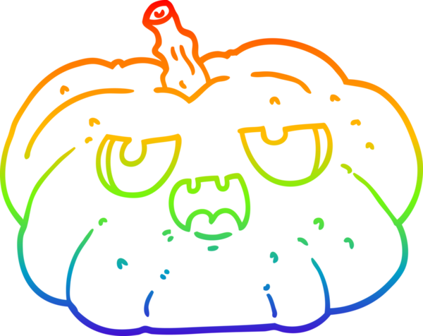 gökkuşağı gradyan çizgi çizimi bir insan tarafından çizilmiş bir balkabağı